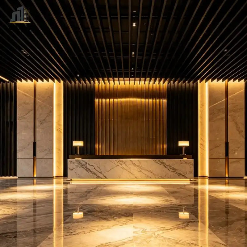 Aluminum Linear Baffle Ceiling | Custom Suspended Metal Ceiling System Aluminum Linear Baffle Ceiling | Custom Suspended Metal Ceiling System